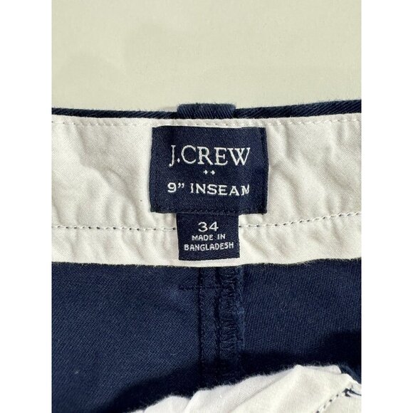 J Crew Shorts Mens Size 32 Navy Blue Solid 9" Inseam Casual Chino - Picture 3 of 10